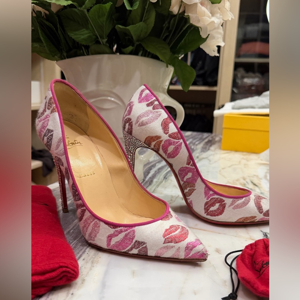 Christian Louboutin Crystal Pink Pumps 39 - Picture 2 of 5